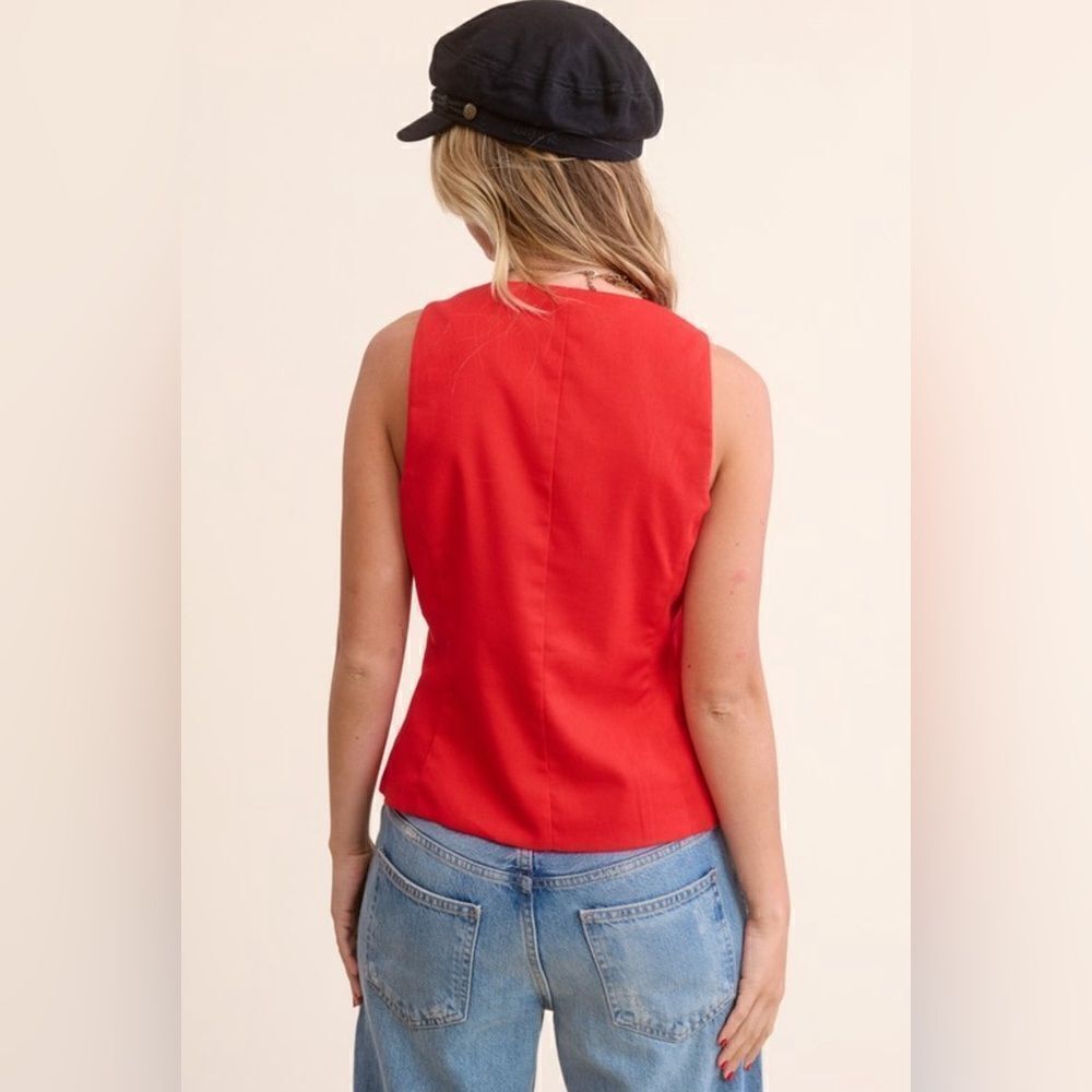 911. SCARLET ROUND NECK SLEEVELESS VEST - Picture 3 of 3